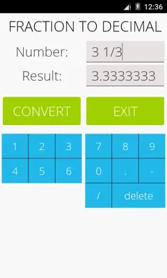 Fraction to Decimal android App screenshot 2